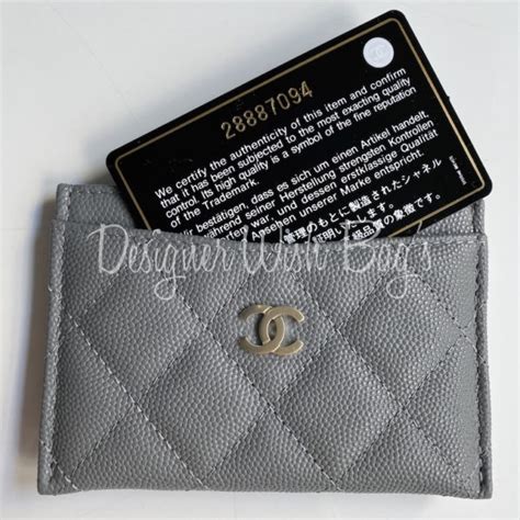 chanel card holder gray|chanel card holder with chain.